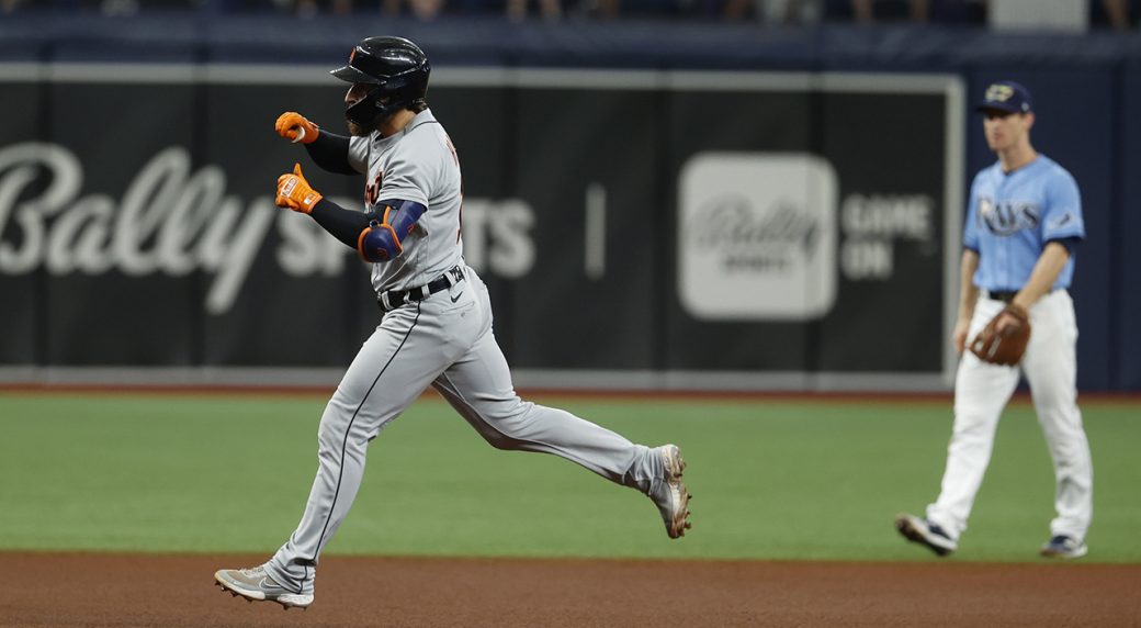 Detroit Tigers OF Eric Haase hits wild inside-the-park home run