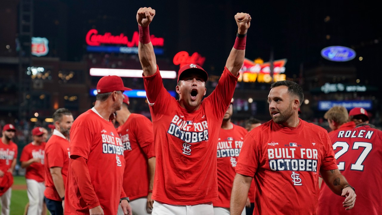 Watch the Cardinals celebrate clinching a Wild Card spot and their 17th win  in a row 