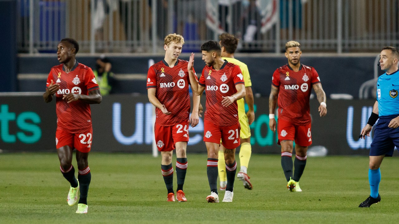 Alex Bono, goalkeeper of the Toronto FC during the 2020 Major League Soccer  season (MLS) match between Toronto FC and New York City FC at BMO Field in  Toronto.Final score; Toronto FC