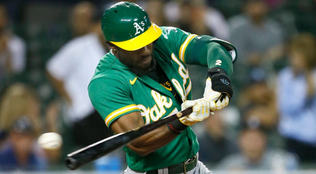 Athletics' Marte leaves game after being hit in head by Manoah pitch