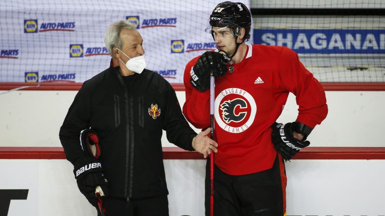 Sean Monahan, left, knows coach Darryl Sutter and the Flames are expecting big things from him this season.