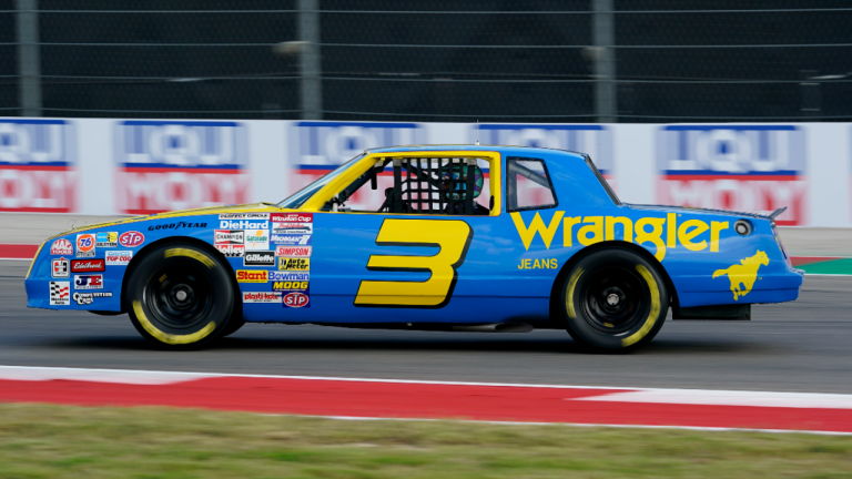 Daniel Ricciardo took a classic Dale Earnhardt car for a spin before F1 open practice at the Circuit of the Americas on Saturday.