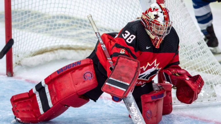 Canada goaltender Emerance Maschmeyer. (Liam Richards/CP)