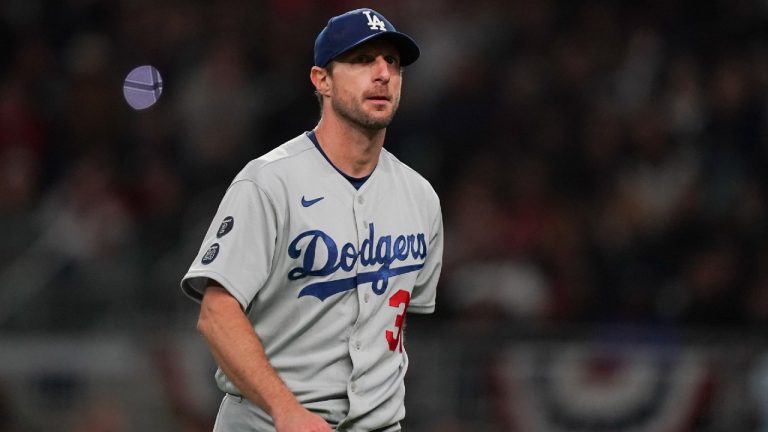 Los Angeles Dodgers starting pitcher Max Scherzer. (Brynn Anderson/AP)