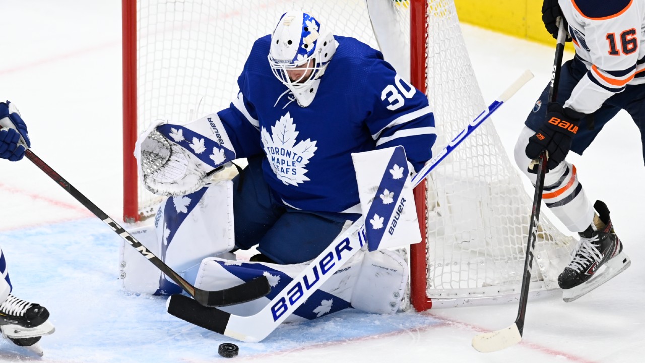 Michael Hutchinson earns 31-save shutout, Maple Leafs blank Oilers 3-0 -  Red Deer Advocate