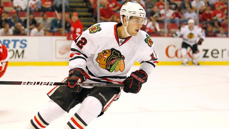 Kyle Beach skates while a member of the Chicago Blackhawks. Beach identified himself as one of the victims alleging he was sexually assaulted by a former Blackhawks assistant coach. (NHL.com)