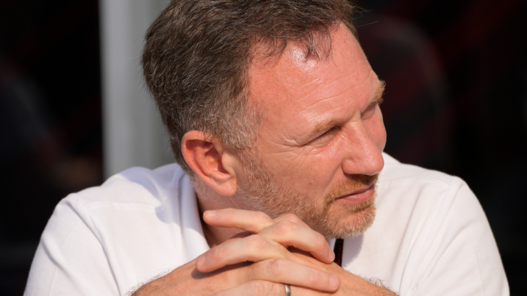 Red Bull team principal Christian Horner looks on at the Losail International Circuit in Losail, Qatar, Thursday, Nov. 18, 2021 ahead of the Qatar Formula One Grand Prix. (AP Photo/Darko Bandic)