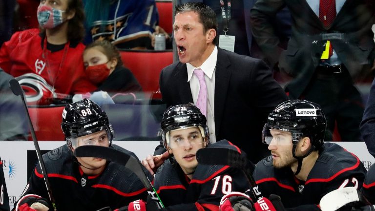 Carolina Hurricanes head coach Rod Brind"Amour. (Karl B DeBlaker/AP)