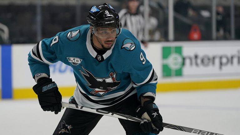 San Jose Sharks' Evander Kane during a game against the Vegas Golden Knights in San Jose, Calif., in May. (AP/file)