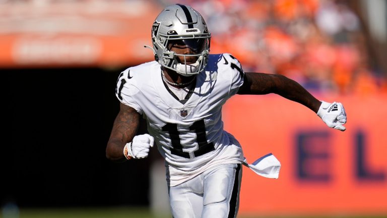 Las Vegas Raiders wide receiver Henry Ruggs III in action against the Denver Broncos during an NFL football game, Oct. 17, 2021, in Denver. Police in Las Vegas said Ruggs is facing a driving under the influence charge after a fiery vehicle crash early Tuesday, Nov. 2, 2021, that left a woman dead and Ruggs and his female passenger injured (Jack Dempsey/AP).