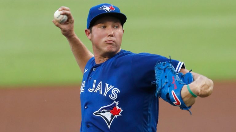 Toronto Blue Jays pitcher Nate Pearson (24). (John Bazemore/AP)