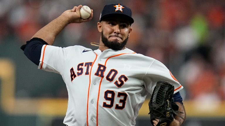 Former Houston Astros relief pitcher Yimi Garcia has agreed to a two-year contract with the Toronto Blue Jays. (Ashley Landis/AP)