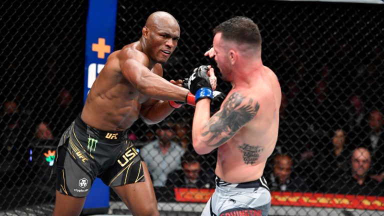 Kamaru Usman defeated Colby Covington by unanimous decision to retain the UFC welterweight championship at UFC 268 in New York on Saturday night. (Photo captured by UFC Canada/Twitter)