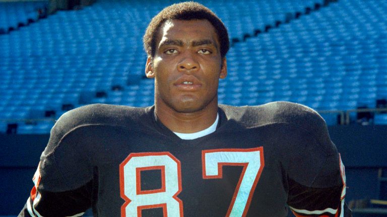 FILE - Atlanta Falcons defensive end Claude Humphrey poses in August 1970. Humphrey, a Pro Football Hall of Famer Claude and one of the NFL's most fearsome pass rushers during the 1970s with the Falcons, died unexpectedly in Atlanta on Friday night, Dec. 3, 2021, according to the Hall of Fame, which was informed of his death by his daughter. He was 77. (AP Photo/File)