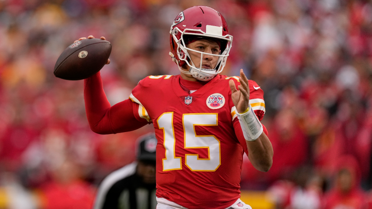 Kansas City Chiefs quarterback Patrick Mahomes throws during the first half against the Pittsburgh Steelers on Sunday. (AP) 