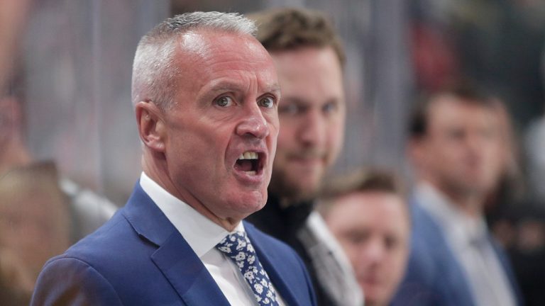 Minnesota Wild head coach Dean Evason directs his team in the second period during an NHL hockey game against the Nashville Predators, Sunday, Oct. 24, 2021, in St. Paul, Minn. (Andy Clayton-King/AP)