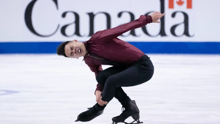 Canada's Nam Nguyen performs his free program in the men's competition at Skate Canada International in Kelowna, B.C. on Saturday, October 26, 2019 (Paul Chiasson/CP).