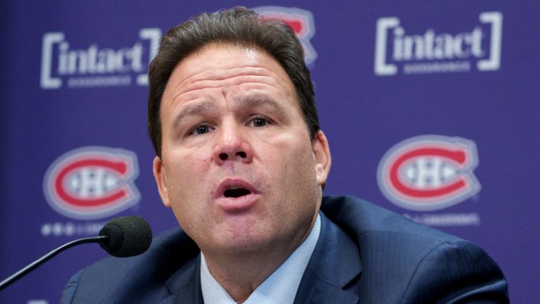 Montreal Canadiens Executive Vice President, Hockey Operations, Jeff Gorton responds to questions during a news conference. (Paul Chiasson/CP)