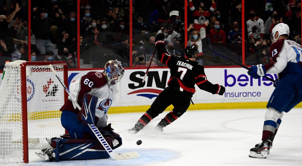 Tkachuk Scores Twice To Lead Senators Past Avalanche In Overtime