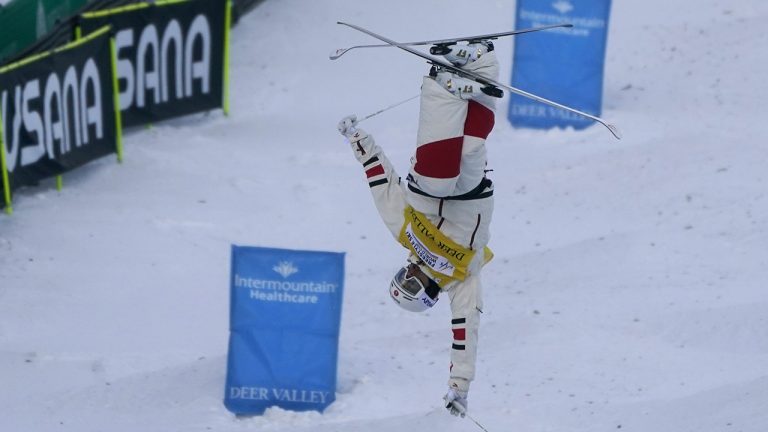 Canada's Mikael Kingsbury competes in the finals of a World Cup freestyle moguls competition at Deer Valley Resort in Park City, Utah. (Rick Bowmer/AP)