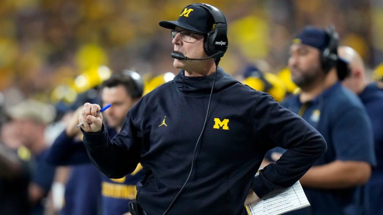 Michigan head coach Jim Harbaugh. (AJ Mast/AP)