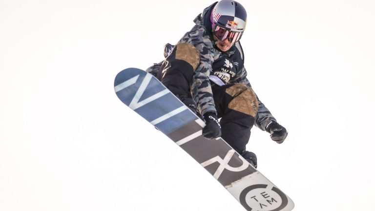 Canada's Sebastien Toutant competes during the men's World Cup slopestyle snowboard final in Calgary, Alta., Saturday, Jan. 1, 2022 (Jeff McIntosh/CP).