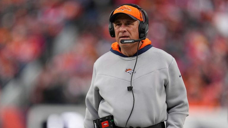 Denver Broncos head coach Vic Fangio watches during the first half of his team's NFL football game against the Kansas City Chiefs Saturday, Jan. 8, 2022, in Denver. (Jack Dempsey/AP)