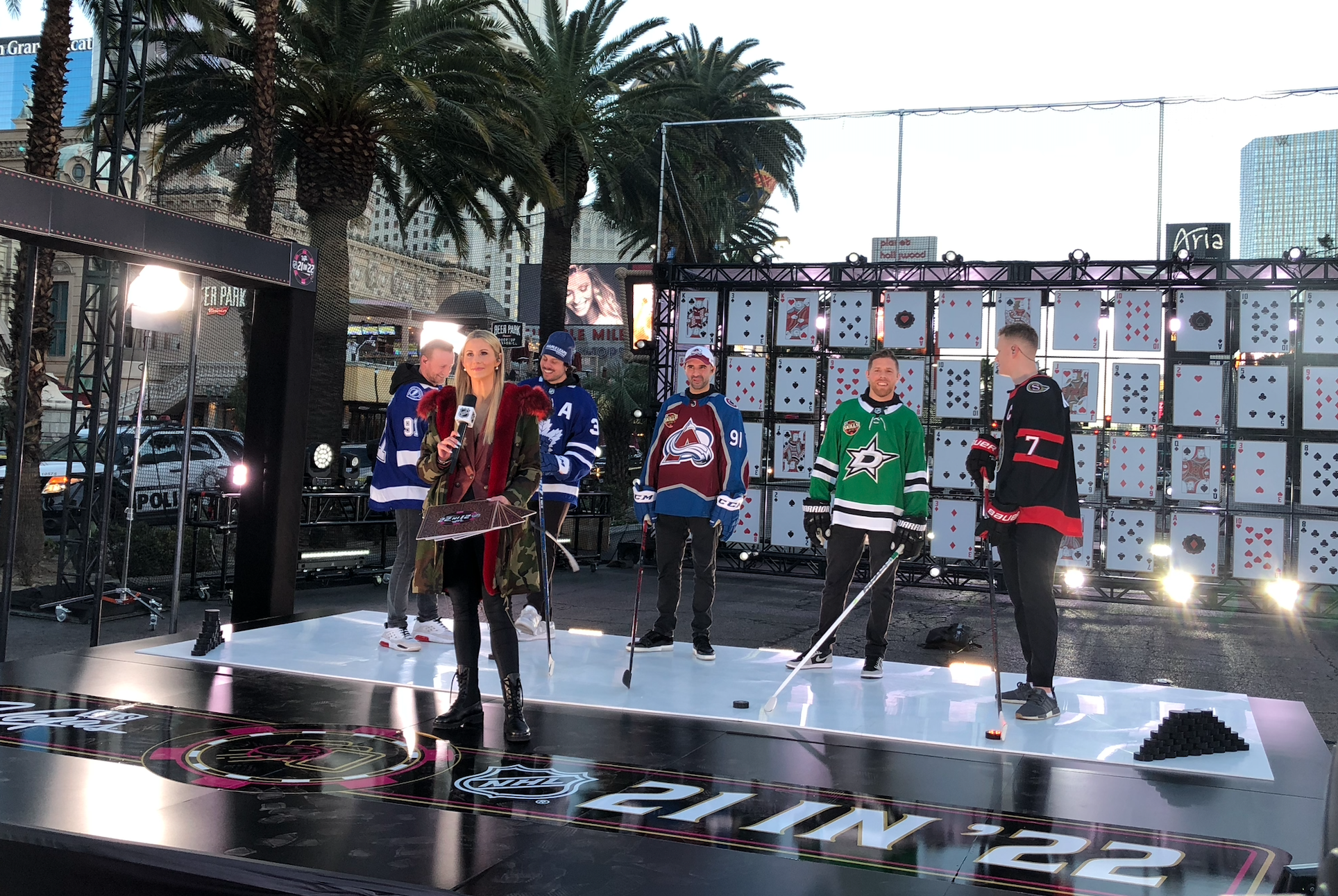 Gets back from #NHLAllStar, gives pucks to kids. Good guy, Joe