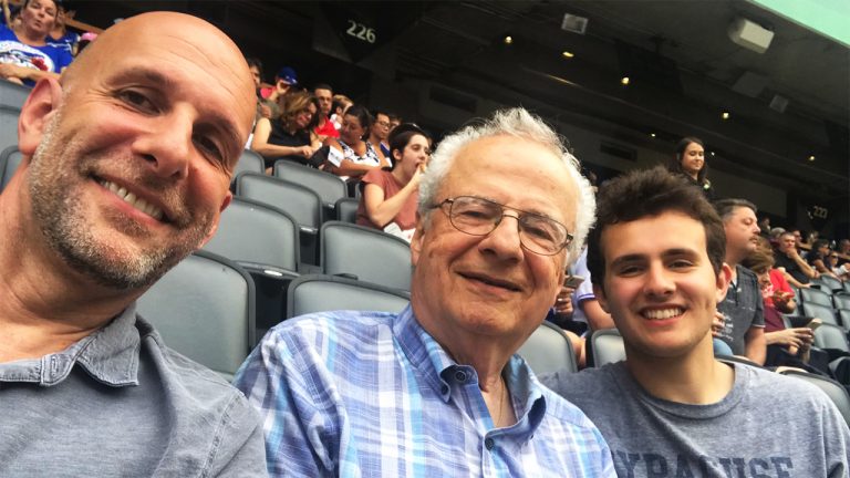 Dan Shulman with his father Arnie and son Ben.