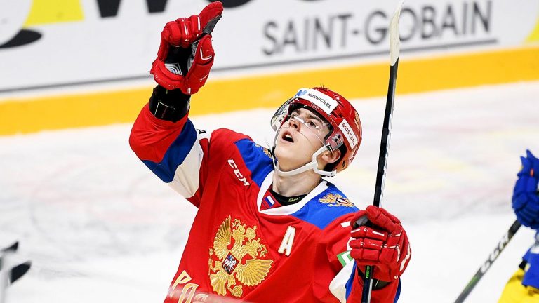 Toronto Maple Leafs prospect Rodion Amirov competing for Russia at the 2021 IIHF World Junior Hockey Championship. (VESA MOILANEN/LEHTIKUVA)