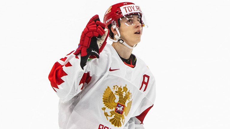 Toronto Maple Leafs prospect Rodion Amirov competing for Russia at the 2021 IIHF World Junior Hockey Championship. (Jason Franson/CP)