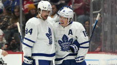 Marner scores four as Maple Leafs hang on for throwback win over Red Wings