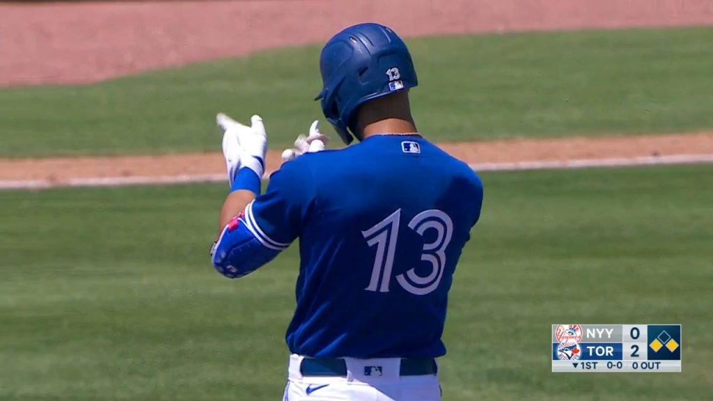 Video: Vladimir Guerrero Jr. goes Bo Jackson and breaks bat over knee