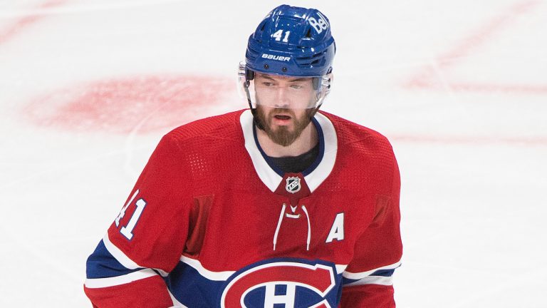 Montreal Canadiens' Paul Byron during an NHL hockey game against the Columbus Blue Jackets in Montreal, Sunday, January 30, 2022.  (Graham Hughes/CP)