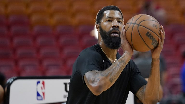 Former Miami Heat forward Markieff Morris warms up before an NBA basketball game against the Toronto Raptors. (Lynne Sladky/AP)