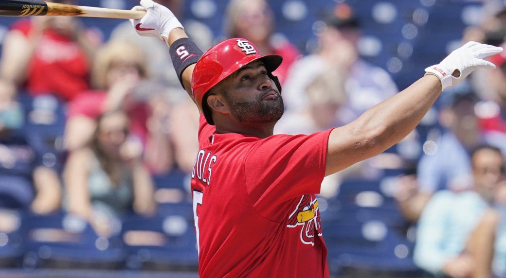 Pujols introduced at Cardinals spring training after agreeing to