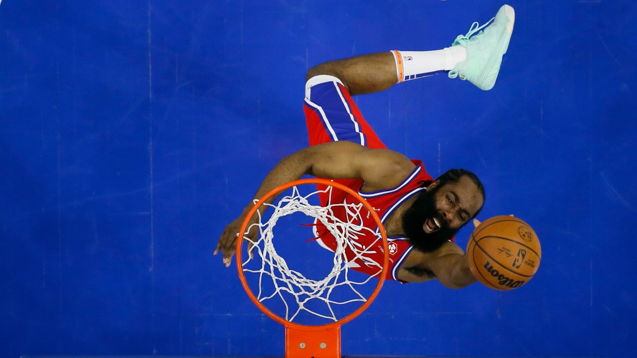 James Harden of the Philadelphia 76ers and Rapper, Meek Mill