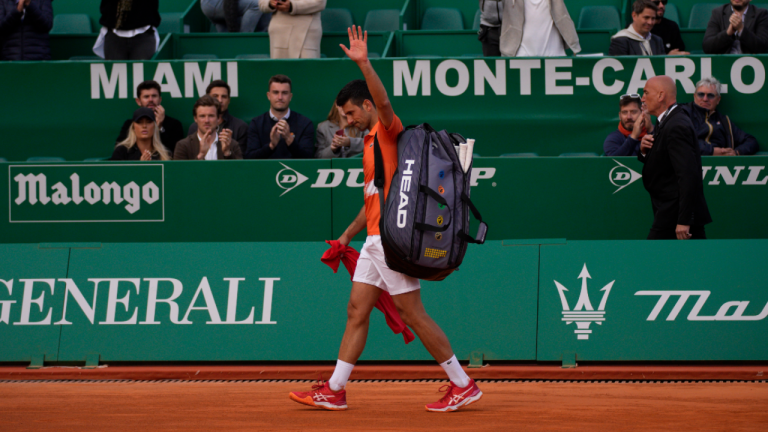 Novak Djokovic opened his clay-court season with a surprising loss to Alejandro Davidovich Fokina at the Monte Carlo Masters on Tuesday. (AP)