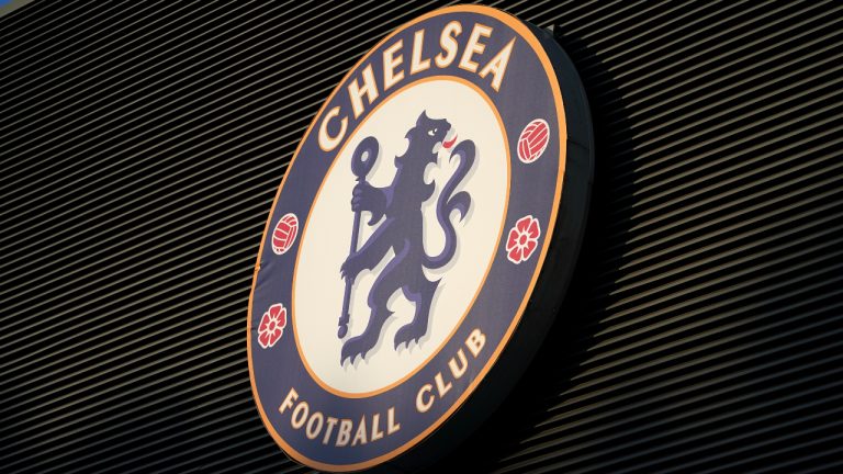 A general view of the Chelsea logo outside before the Carabao Cup third round match at Stamford Bridge, London. Picture date: Wednesday September 22, 2021. (Press Association)