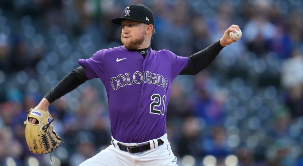 Colorado Rockies left-hander Kyle Freeland delivers a pitch against the  Cincinnati Reds on Sept. 2, 2022, at Great American Ball Park in  Cincinnati. A number of Wright-Patterson Air Force Base Airmen attended