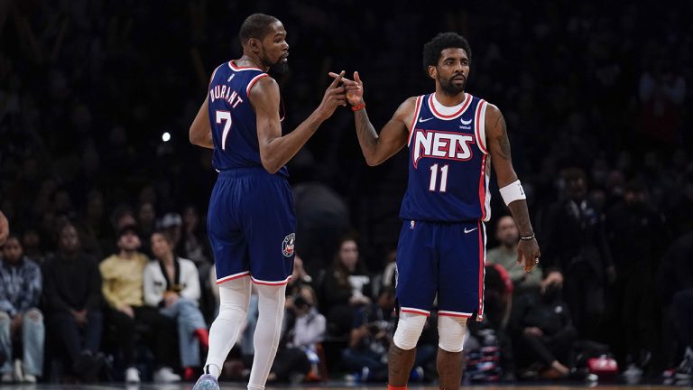 Will Kevin Durant and Kyrie Irving run it back with the Nets next season? (Seth Wenig/AP)