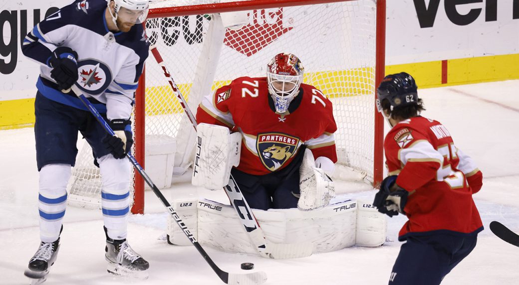 Jets fall to East-leading Panthers as Bobrovsky units franchise report