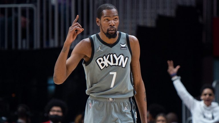 Former Brooklyn Nets forward Kevin Durant (7). (Hakim Wright Sr./AP)