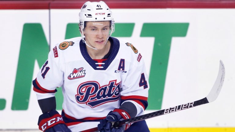 Ryker Evans had an outstanding season with the Regina Pats of the WHL and has now signed an NHL deal with Seattle. (Larry MacDougal/CP)