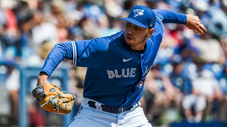 Blue Jays lefty Tayler Saucedo will miss at least 10 days due to hip soreness. (Steve Nesius/CP)