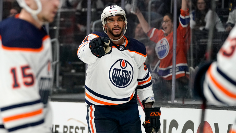 Edmonton Oilers left wing Evander Kane. (AP/Mark J. Terrill)