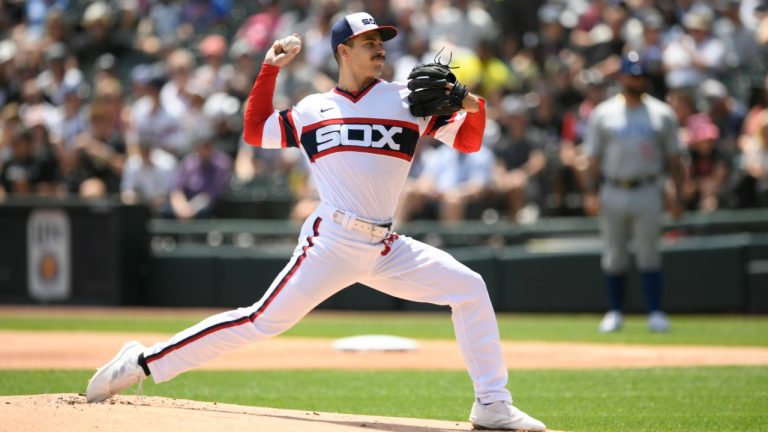 Chicago White Sox starter Dylan Cease delivers a pitch during the first inning of a baseball game against the Chicago Cubs at Guaranteed Rate Field Sunday, May 29, 2022, in Chicago. (Paul Beaty/AP)