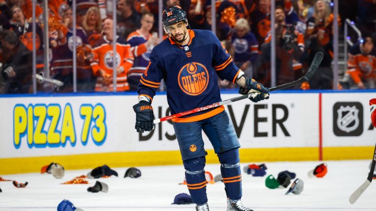 Oilers winger Evander Kane could be out for Game 4 if suspended by the NHL. (Jeff McIntosh/CP)