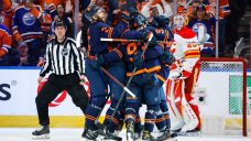 Nugent-Hopkins scores dagger, Oilers push Flames to brink with wild win