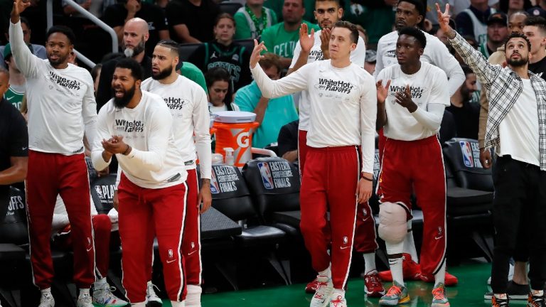 The Miami Heat were fined for bench decorum for behaviour during Friday night's playoff game in Boston.(Michael Dwyer/AP)